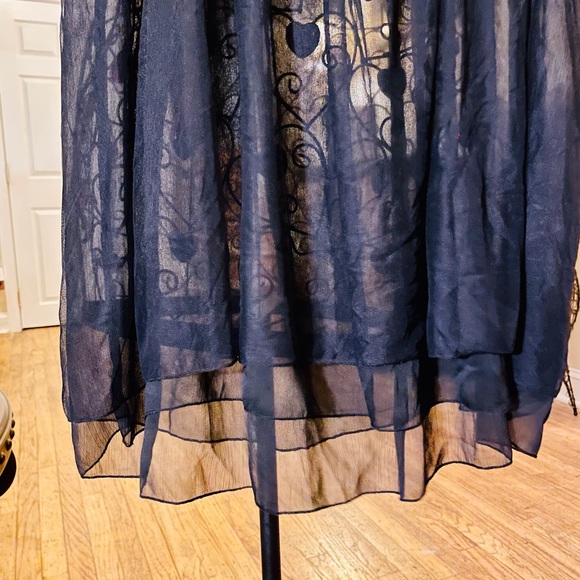 FREE PEOPLE INTIMATELY Sheer V-Neck Tank Dress with tiered bottom. SZ SM NWOT - Picture 3 of 13